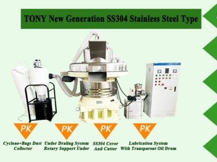 Tony's key technical and characteristics of the wood pellet machine