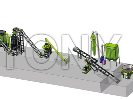 The working process of the straw pellet production line