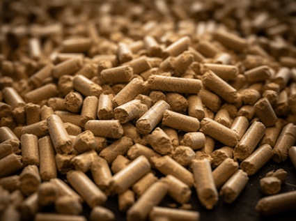 How many finished pellets can be produced from one ton of biomass raw materials?