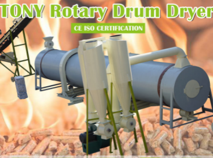What raw materials can be dried by the drum dryer?
