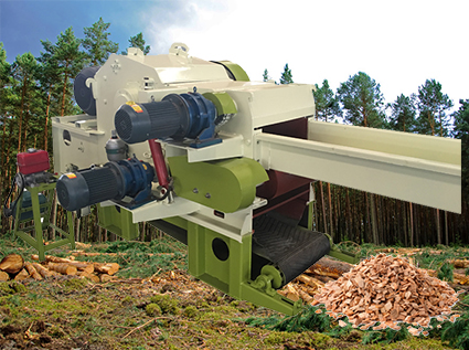 How do wood chippers revitalize rural biomass resources?